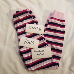 Gymboree striped pj bottoms only size 6
